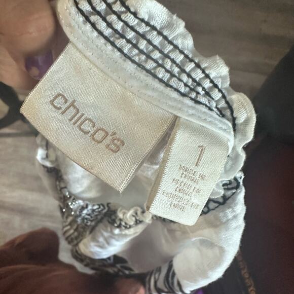 Chicos Petite Embroidered Smocked Jacket - Picture 6 of 10